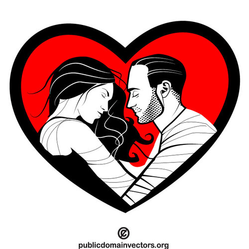 Homem e mulher no amor clip-art