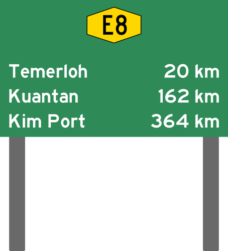 Malezya ekspres yol mesafe sembolÃ¼