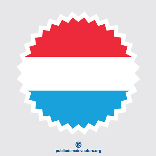 Luxemburg flagga rund klistermÃ¤rke