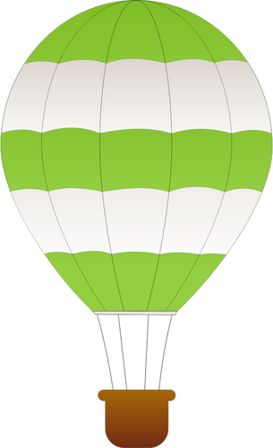 Poziome zielone i biaÅ‚e paski gorÄ…cym powietrzem balon wektor clipart