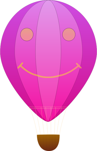 RÃ³Å¼owy pionowe paski gorÄ…cym powietrzem balon wektor clipart