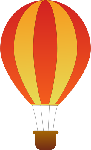 Vertical red and yellow stripes hot air balloon vector illustration