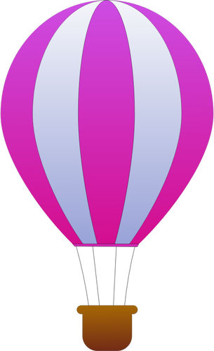 Rosa und grauen Streifen-HeiÃŸluft-Ballon-Vektor-Bild