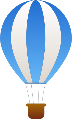 Vertical blue and gray stripes hot air balloon vector graphics