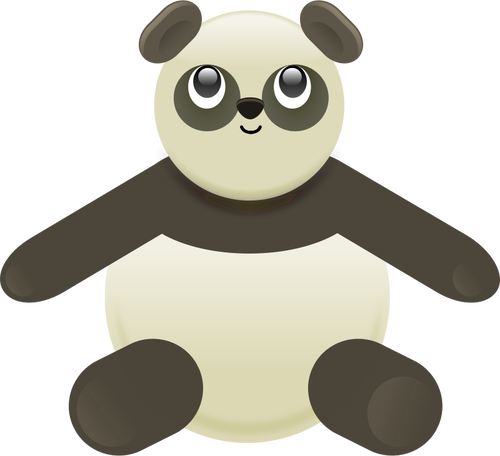 Vector de la imagen de un panda de juguete negro y gris