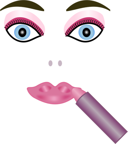 Vektor-Illustration von Frau Gesicht und lipstputtick