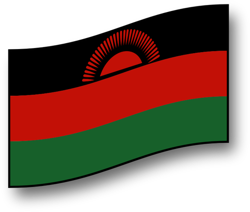 Bandeira de Malawi ondulaÃ§Ã£o vector imagem