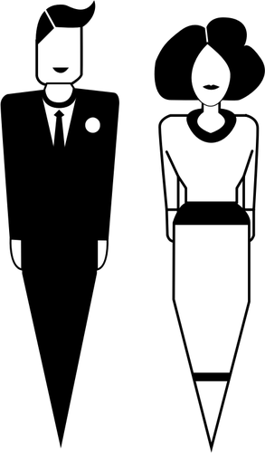 Man en vrouw symbolen