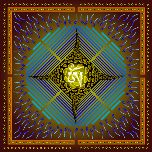 Mandala arabe avec tiger Ã  motifs dessin vectoriel Ã©toiles