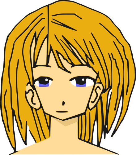 Manga blond dziewczynka ilustracja wektorowa