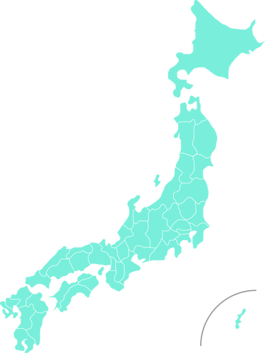 Azul mapa de JapÃ³n