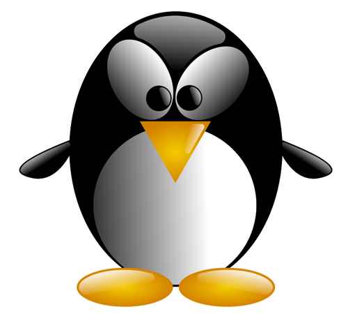 Ilustrasi kartun penguin dengan mata besar