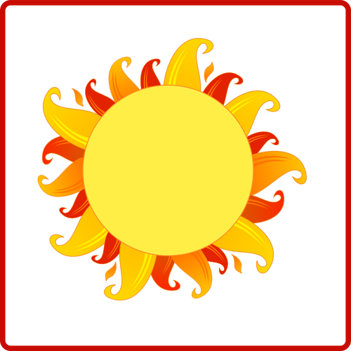 Brandende zon pictogram vectorafbeeldingen