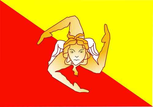 Immagine vettoriale di bandiera siciliana