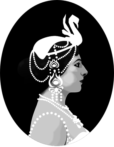 Mata Hari-Seite-Portrait-Vektor-Bild