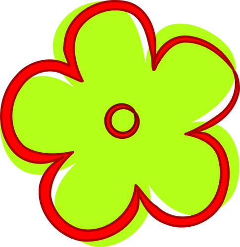 Imagem de vetor de flor verde dos desenhos animados