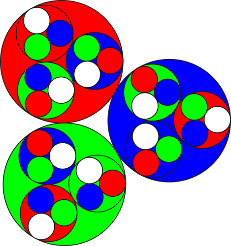 Grafika wektorowa koÅ‚a czerwony, zielony i niebieski w krÄ™gach