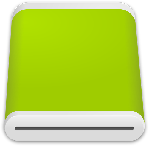 Vector de la imagen de icono de la unidad de disco duro verde