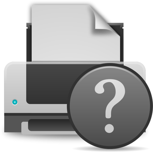 Impresora pregunta icono vector de la imagen