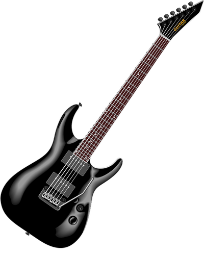 Gitar bass dengan enam string vektor gambar