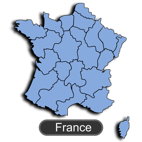 PodziaÅ‚ administracyjny Francji wektorowej