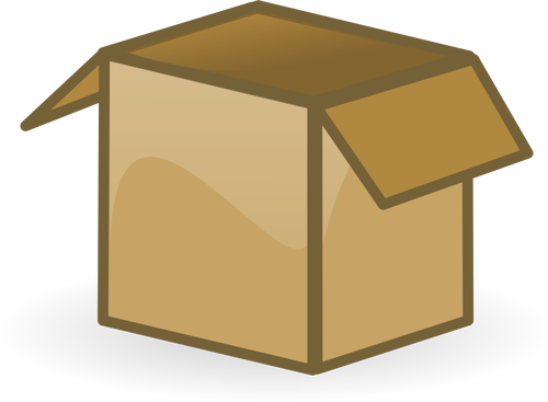 Disegno della scatola di cartone marrone aperta vettoriale
