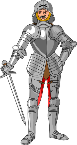 Cavaleiro medieval em armadura