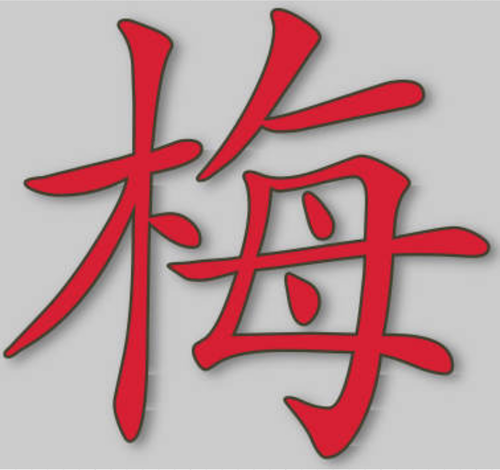 Vectorillustratie van mei Chinees teken
