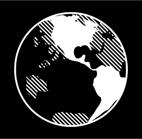Globe with borders vector clip art