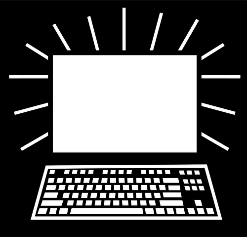 Imagem de vetor de Ã­cone de computador preto e branco
