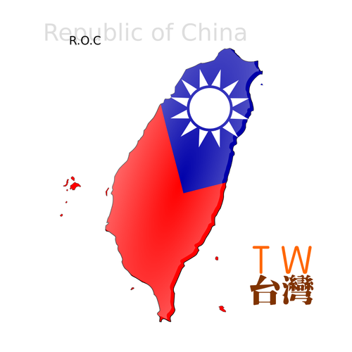 Mapa de imagen vectorial de TaiwÃ¡n