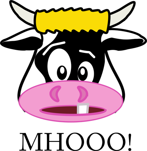 Clipart vetorial de cabeÃ§a de vaca de nariz-de-rosa