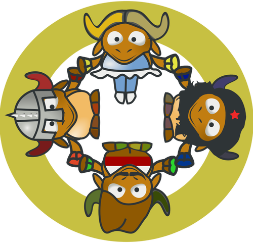 GNU koÅ‚o wektorowych ilustracji