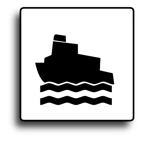 Ferry boot weg teken vector afbeelding