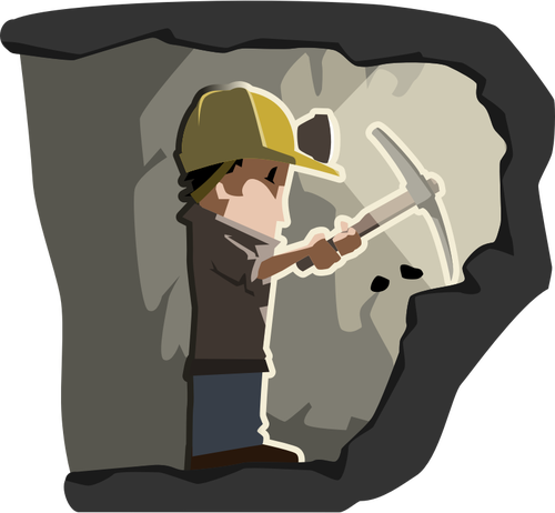 Figura de la historieta de minero en obra vector clip