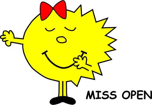 Miss Open smiley wektor clipart