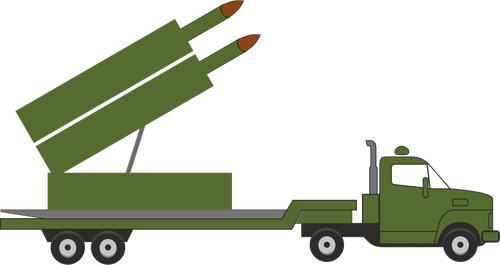 Rakete LKW-Vektorgrafiken mit Raketenartillerie
