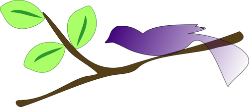 Vektor-Illustration der gradient der blaue Vogel auf einem Zweig