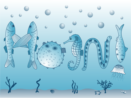 Image vectorielle de rÃ©servoir de poissons