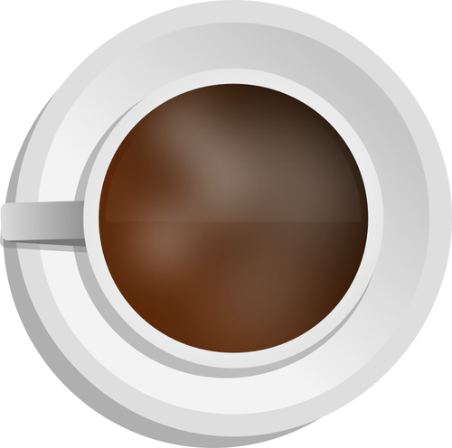 IlustraciÃ³n vectorial de la taza de cafÃ© fotorealista con vista superior