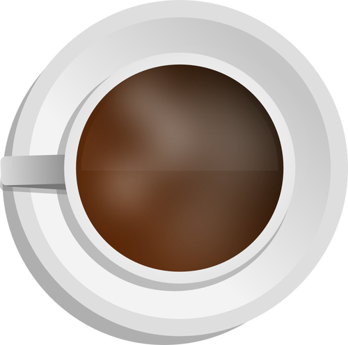 IlustraciÃ³n vectorial de la taza de cafÃ© fotorealista con vista superior