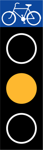 Vektorbild av gult trafikljus fÃ¶r cyklar