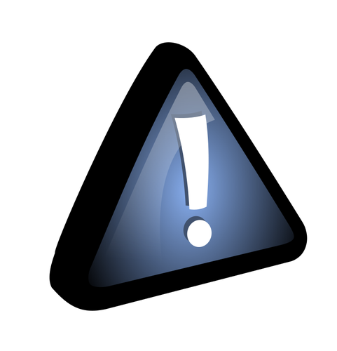 Vektorgrafik von Ausrufezeichen in blaues Dreieck