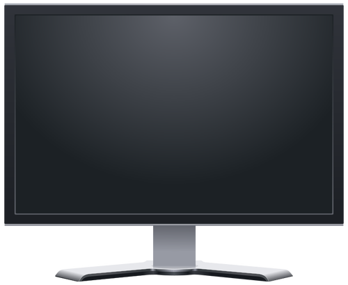 LCD telewizor z pÅ‚askim ekranem monitora frontview grafika wektorowa