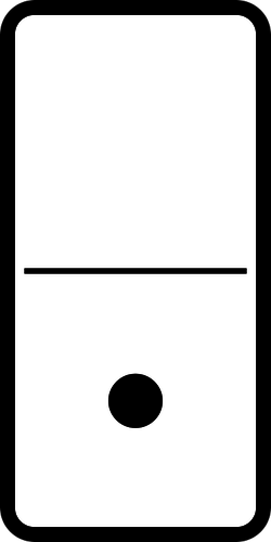 Vector image of domino tile with one dot