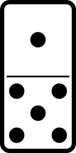 Domino tile dibujo vectorial 1-5