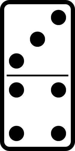 Domino ubin 3-4 vektor gambar
