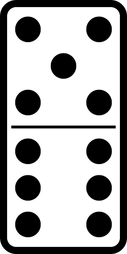 Domino tile 5-6 vector drawing