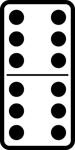 Domino ubin ganda enam vektor grafis