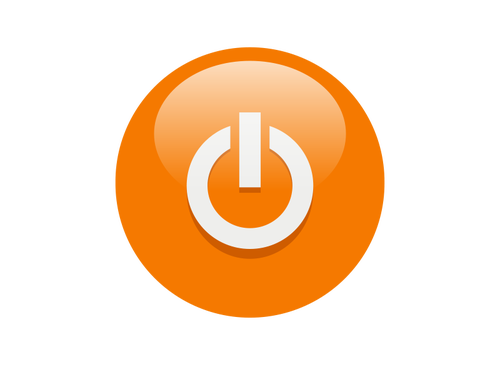 Oranje power knop vectorillustratie